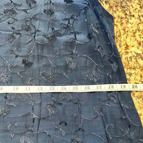 Merona Sleeveless Floral Embroidered Maxi Dress Vintage Navy Women’s XL Summer - Picture 6 of 7